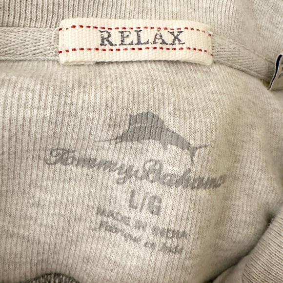 Tommy Bahama Antigua Cove Half Zip Color is Zinc Gray Heather 100% Cotton Large - Picture 9 of 11